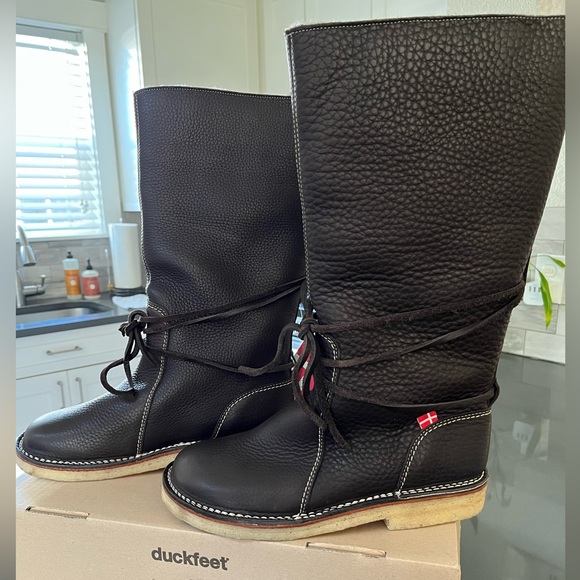 Duckfeet Silkeborg tall leather shearling wool winter boots size 39 new in box - Picture 5 of 16